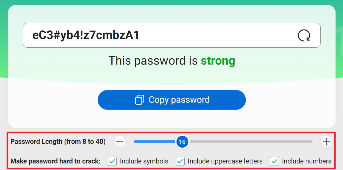 Generate Strong Password