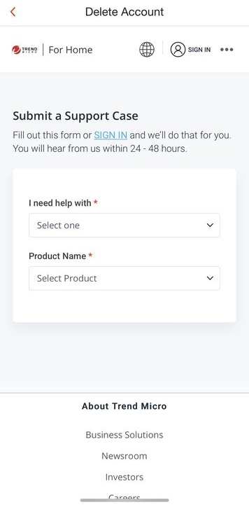 Fill out form details to remove your account