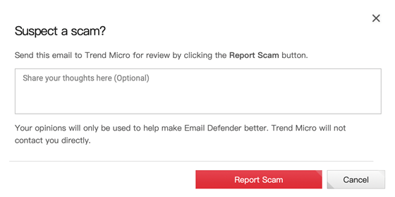 Report Scam > Suspect a scam