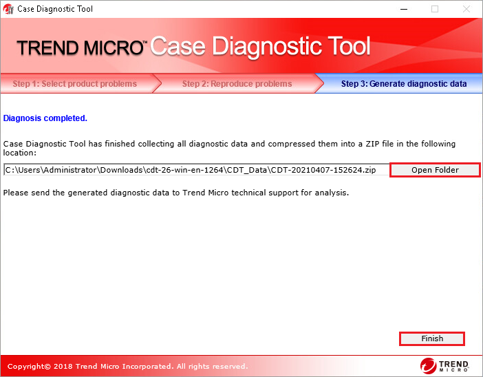 Diagnosis completed - Case Diagnostic Tool