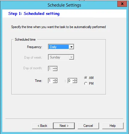 Schedule Settings