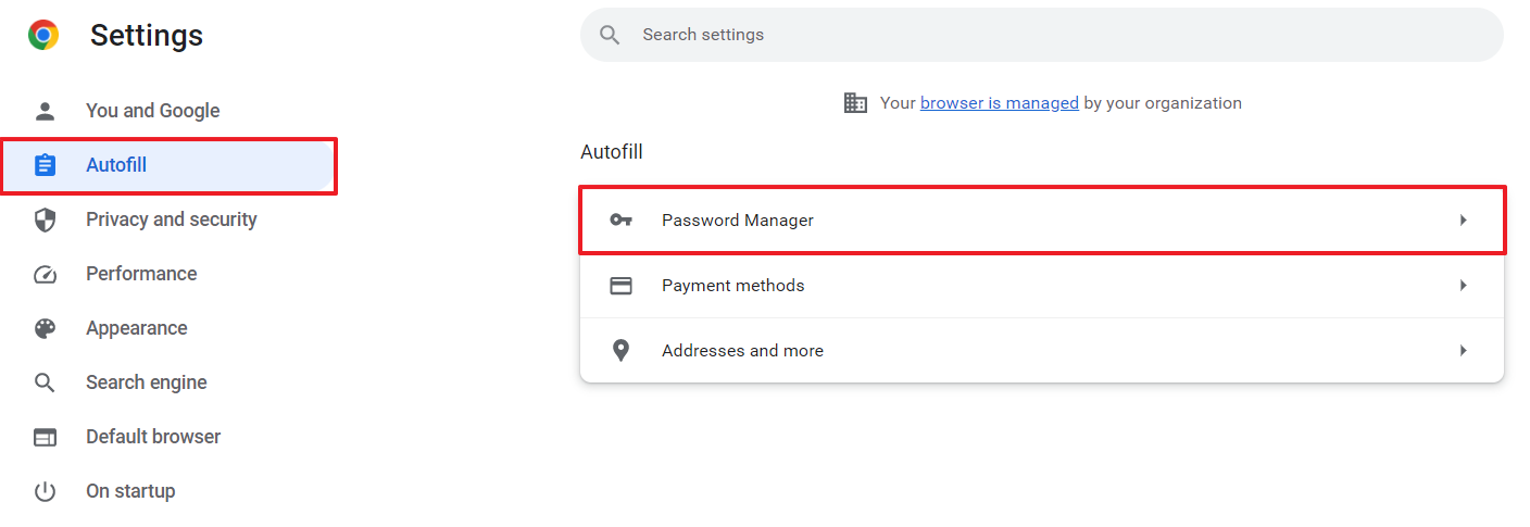 Open Google Chrome Password Manager