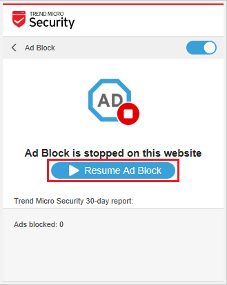 Resume Ad Block