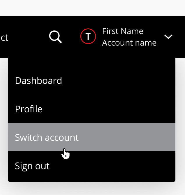 select switch account menu