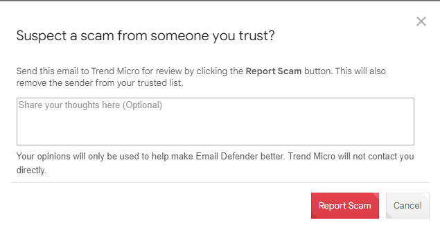 Report Scam Field