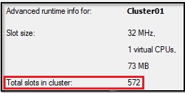 Vmware Cluster Slot Size Calculation