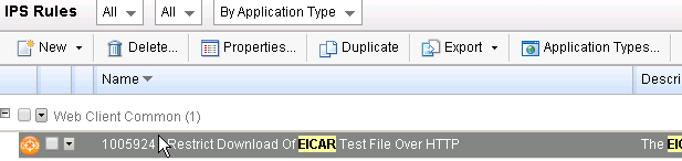 Restricy Download of EICAR Test File