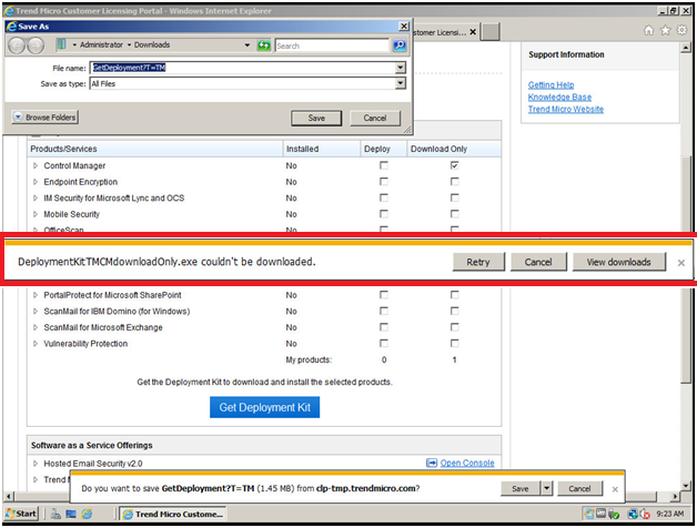 Deployment Kit Download Fails In Internet Explorer 9 Smart