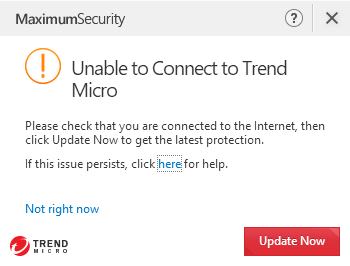 Unable to Connect to Trend Micro