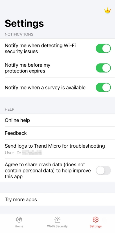 Anonymously share device information with Trend Micro - iOS