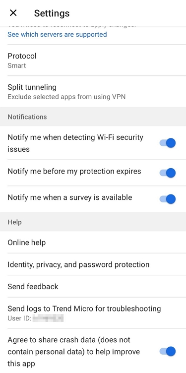 Anonymously share device information with Trend Micro - Android