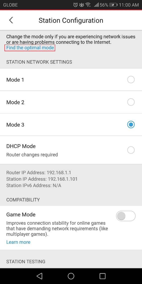 Enabling Mode 2 on Home Network Security