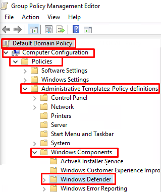 Go to Windows Defender folder
