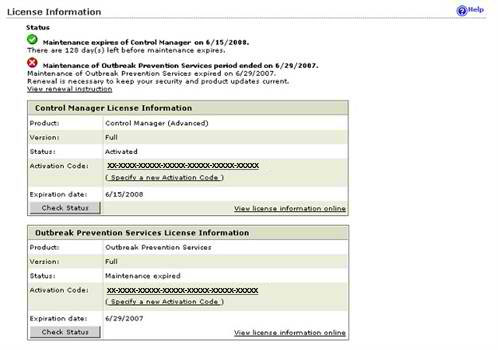 License Information Page
