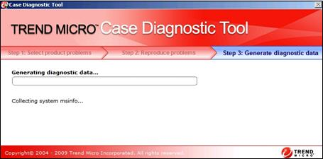 Generating diagnostic data - Case Diagnostic Tool