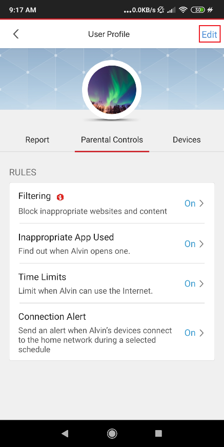 Edit a Profile in Trend Micro Home Network Security