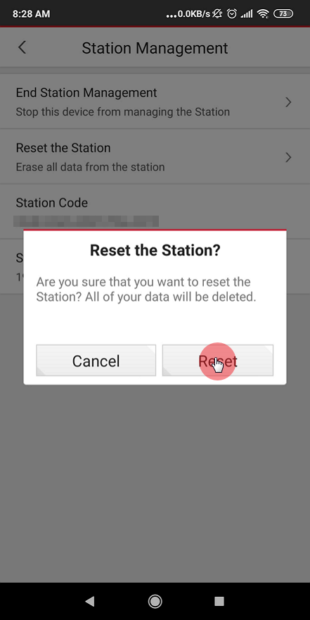 Tap Reset in Trend Micro Home Network Security app