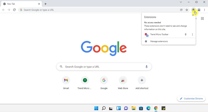 Click Extension in Google Chrome