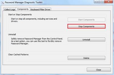 Stop All Components Password Manager
