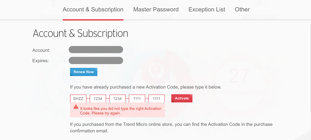 It looks like you did not type the right Activation Code.