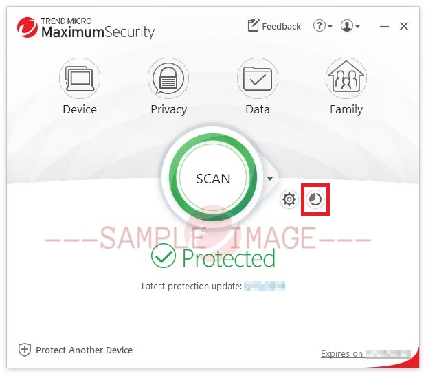 Security Report icon on main console