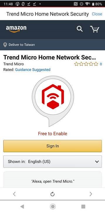 Tap to Sign in with your Amazon Account to use Home Network Security