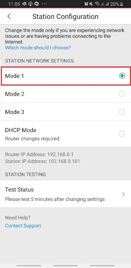 Enabling Mode 1 on Home Network Security