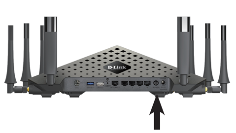 Rear view of a home router