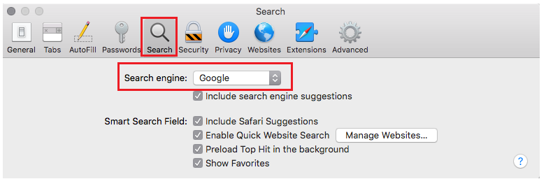 Change the search engine to your preferred homepage