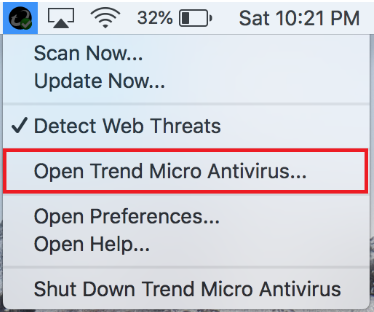 Open Trend Micro Antivirus
