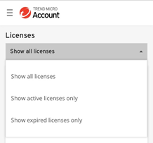 Licences - Show all licenses