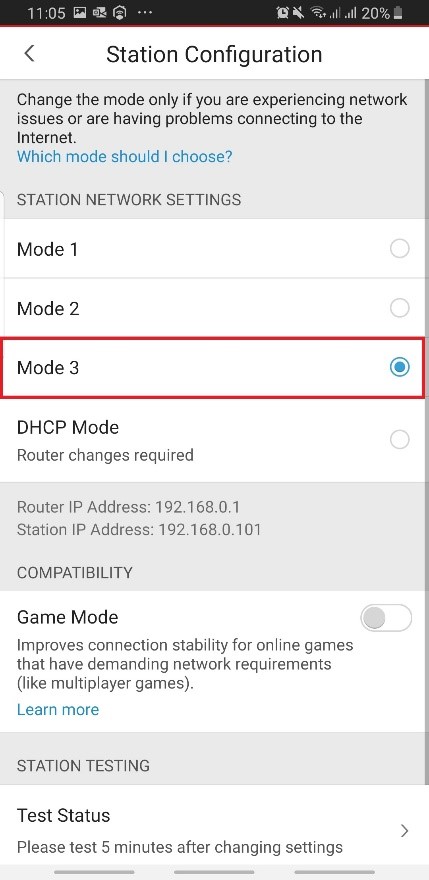 Enabling Mode 3 on Home Network Security