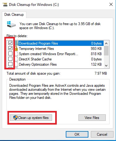 Speed up your PC by using Disk Cleanup