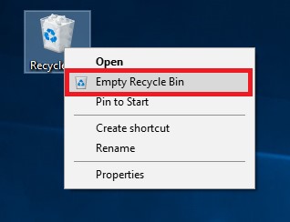 speed up my laptop by Emptying Recycle Bin