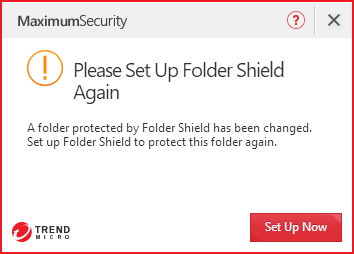 Please Set Up Folder Shield Again
