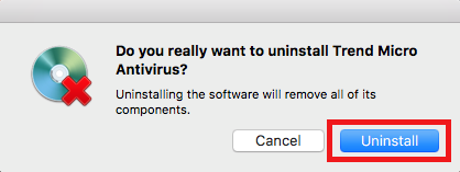 Proceed to uninstall Trend Micro Antivirus for Mac