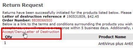 Refund a Trend Micro Product - Letter of Destruction