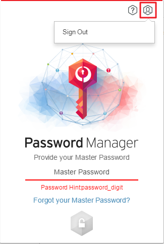 Sign out of your Password Manager Account