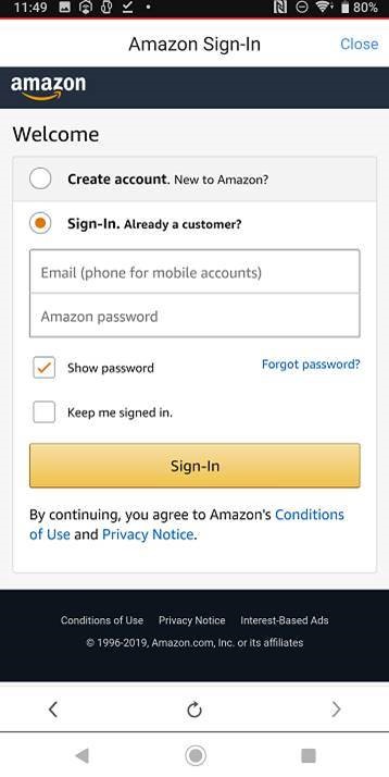 Sign in with your Amazon Account to use Home Network Security