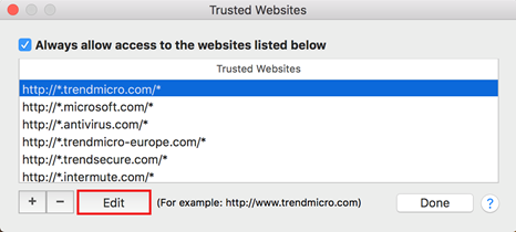 Trusted Websites