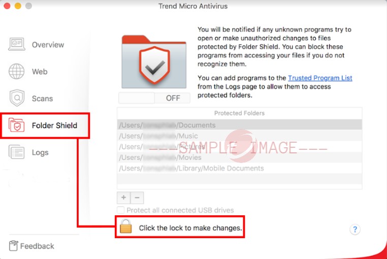 Trend Micro Folder Shield on Mac - Unlock