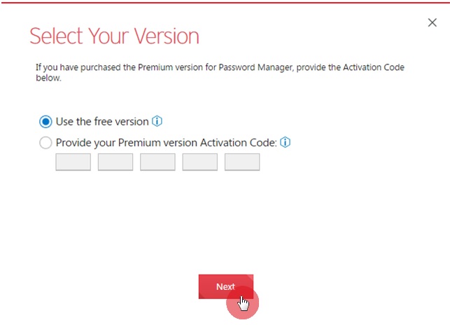 Select Your Version for Password Manager