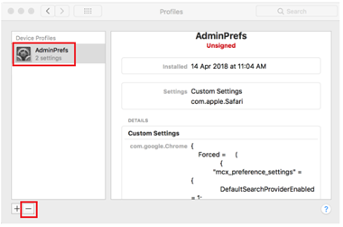 Remove Suspicious Profile you do not recognize to get rid of Apple Security Breach error on Mac