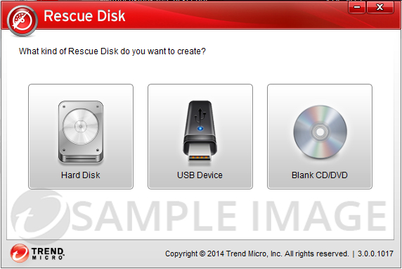 Select the type of Rescue Disk to create