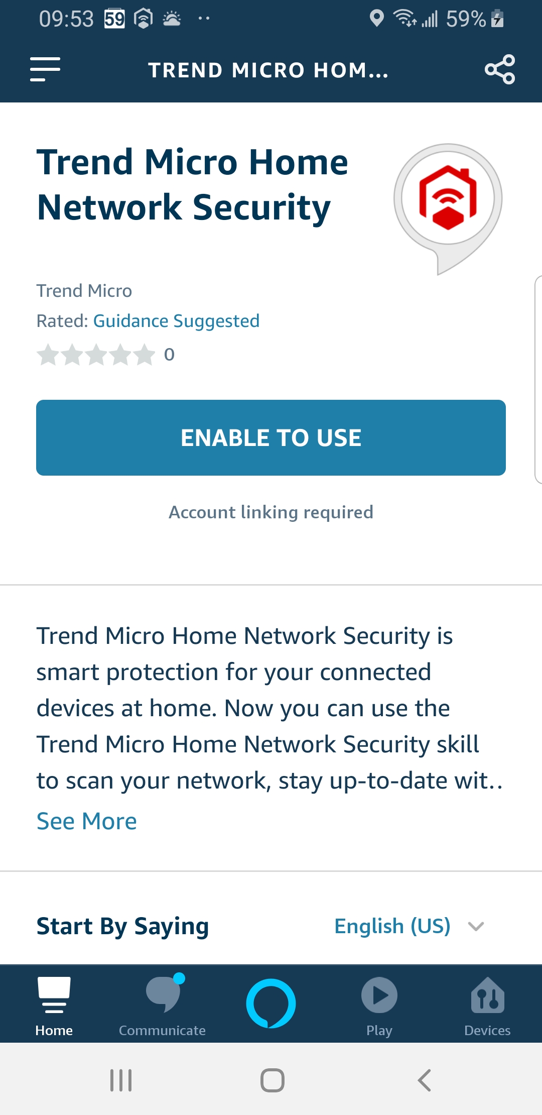 ENABLE TO USE Alexa with Home Network Security