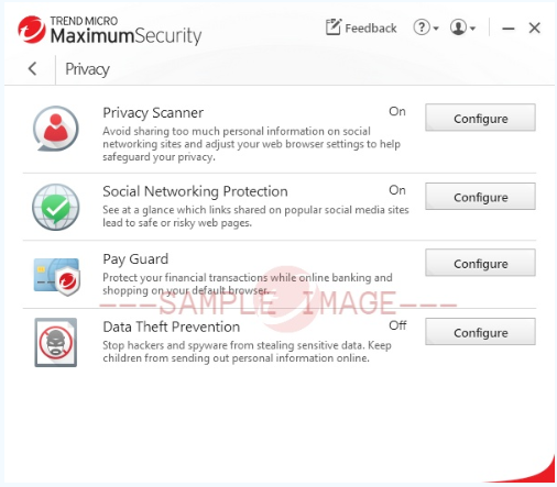 Privacy Features in Trend Micro on Windows