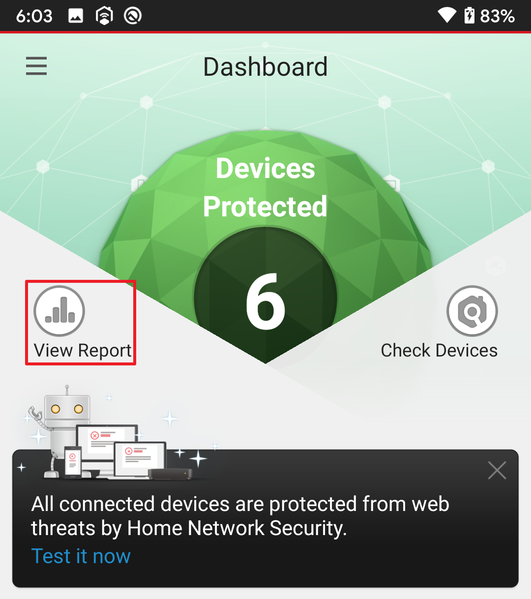 View Security Events Report in Trend Micro Home Network Security