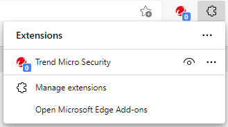 Show Trend Micro Security in Microsoft Edge Toolbar