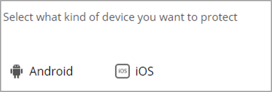 Select a device to install ID Security