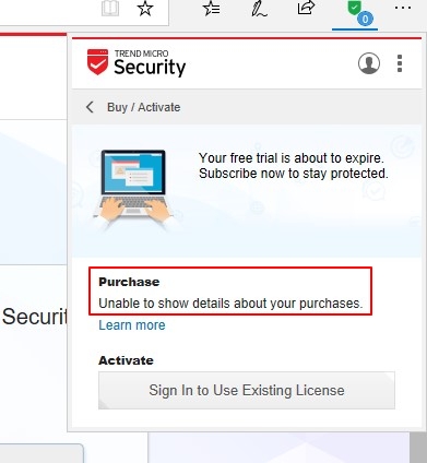 Unable to show details about your purchases